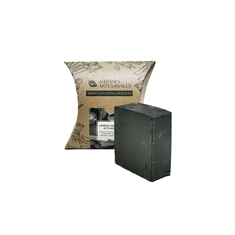 Blen Jabón artesanal con carbón vegetal activado 100 gr, paquete