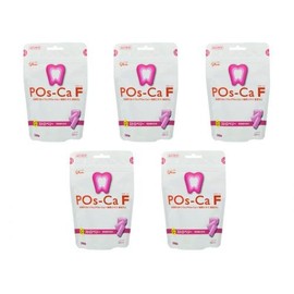 Posca F Oral Conditioning Gum for Dental Use, Pouch Type, 3.5 oz (100 g), Strawberry, Set of 5 Bags