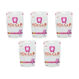 Posca F Oral Conditioning Gum for Dental Use, Pouch Type, 3.5 oz (100 g), Strawberry, Set of 5 Bags