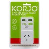 Korjo US USB Adaptor Australia, 2X USB Sockets, 1x AUS/NZ