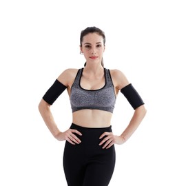 Bakerdani - Recortadora de brazo sudatorio profesional para hombre y mujer, manga de compresión adelgazante, quemador de brazos lejanos, neopreno caliente para entrenamiento (negro, mediano)