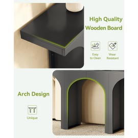 LITTLE TREE 47 Inches Console Table, Black Sofa Table Behind Couch, Farmhouse Entryway Table Hallway Foyer Table with Arch Base, Wooden Console Sofa Tables for Living Room, Entrance