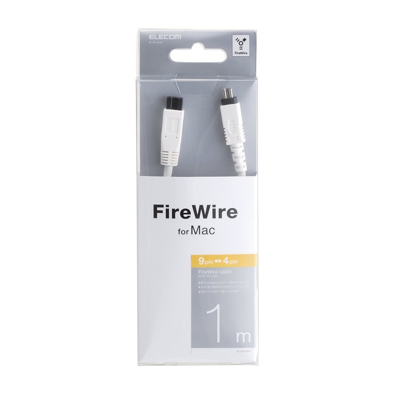 erekomu IEEE1394b FireWire800 Cable 9pin - 4pin 1.0 m White