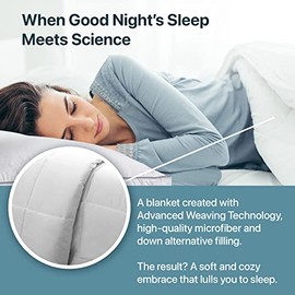 Allied Home Down Alternative Bed Blanket - Machine Washable Comforter Blanket - Soft Microfiber Bed Blanket Comforter with Cloud Quilt Construction - Alternative Down Comforter Queen, 90” x 96”