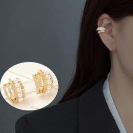 Lucpee Lymphatic Auriculotherapy White Onyx Ear Cuff, Astennu Lymphvity MagneTherapy Germanium Earrings Ga-ria Lymph'Liva Deoxi Earhoops Eleonore Earacupressure Detoxiear Balorange Earrings Non