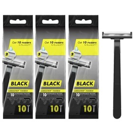 Black Razor 30-Count – Twin Blade Disposable Razors, Fixed Head, Chromium Coated Blades for Smooth Shave