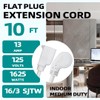 GREATIDE Cable de extensión de enchufe plano de 10 pies,
