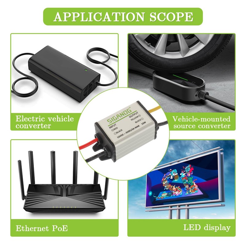 SIGANDG 12V to 5V DC Converter Car Power Voltage, Step
