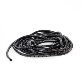 Hicab Spiral Cable Sleeve 4-50 mm 10 m Black Cable Tiller e.g. for Desk, PC, TV/TV