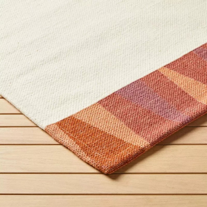 Opalhouse 5' x 7' Tapestry Pattern Border Solid Rug Cream