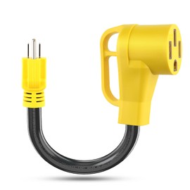 Rvhouse 50 Amp to 15 Amp 110V RV Adapter Cord 18 Inch NEMA 5-15P Male to 14-50R Female Power Dogbone with Grip Handle Heavy Duty Electrical Adapter for Trailer Camper