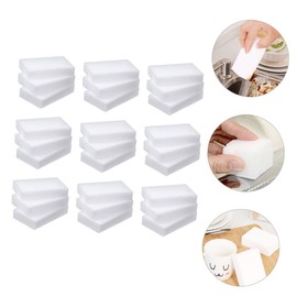 FOMIYES 100pcs Kitchen Cleaning Sponge Multi-Functional Nano Dishwashing Scrub Sponge Lightweight Quick-Drying for Kitchenware Home Bathroom Cleaning White