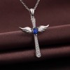 Cross Necklace Womens Cross Necklace Angel Wings Cross Necklace Blue