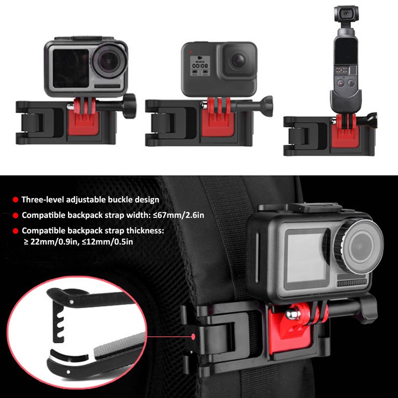 Universal Backpack Clip Adjustable Shoulder Bag Belt Fixed Base for