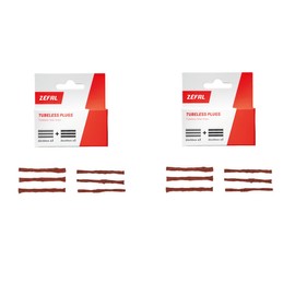 ZEFAL Pack Tubeless Plugs - Set of 2 Tubeless Tyre Repair Strips - 3 x Diameter 2mm + 3 x Diameter 4mm per Box - Black