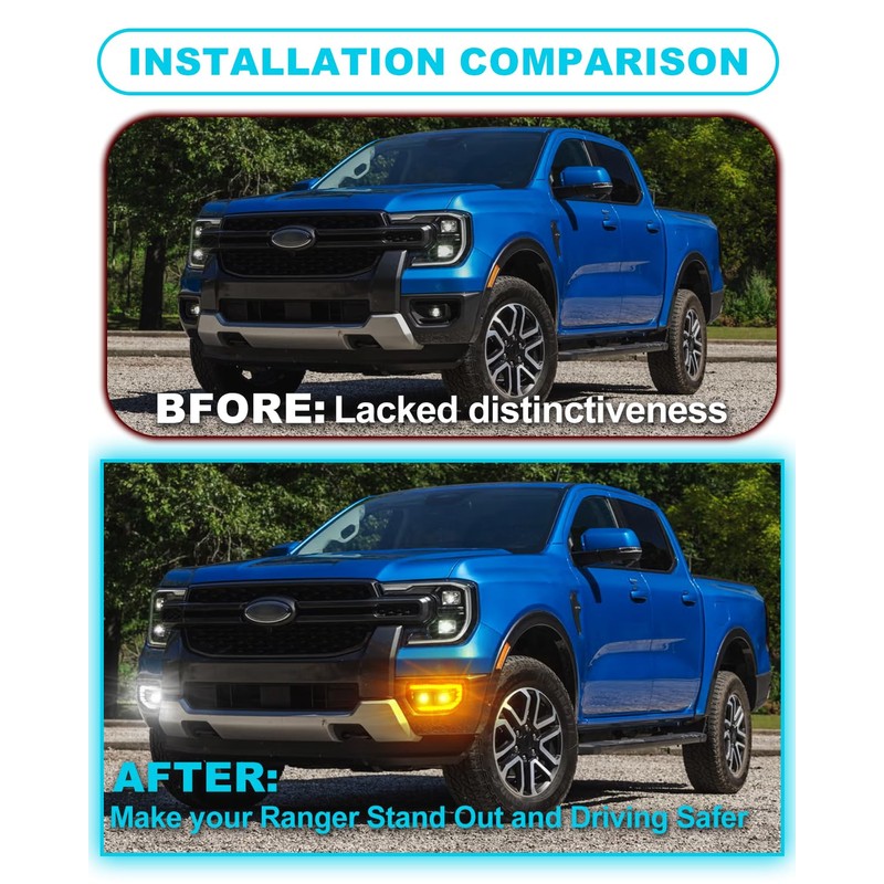 2Pcs 55W Led Fog Lights DRL For 2022-2025 2026 Ford