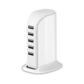 Tessan Charging Station for Multiple Devices 40W 6 Port USB Charger Tower Type C Charge
