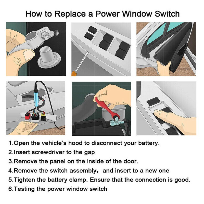 Driver Side Power Master Window Control Switch 7S6514529AA Replacement for