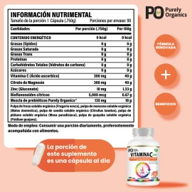 Purely Organics Combo 2 Vitamina C24h De Liberación Prolongada 90 Cápsulas