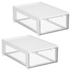 mDesign Plastic Stackable Office Storage Organizer Bin Containers with Front