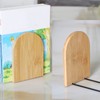 2 Pcs Natural Bamboo Bookend Large Capacity Office Book Ends