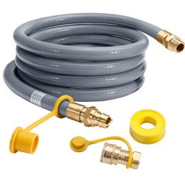 24FT 3/4" ID Natural Gas Hose with Quick Connect, 3/4" outdoor Natural Gas Hose with natural gas quick connection, Compatible with NG/LP Propane natural gas conversion kit, Generators, Grill