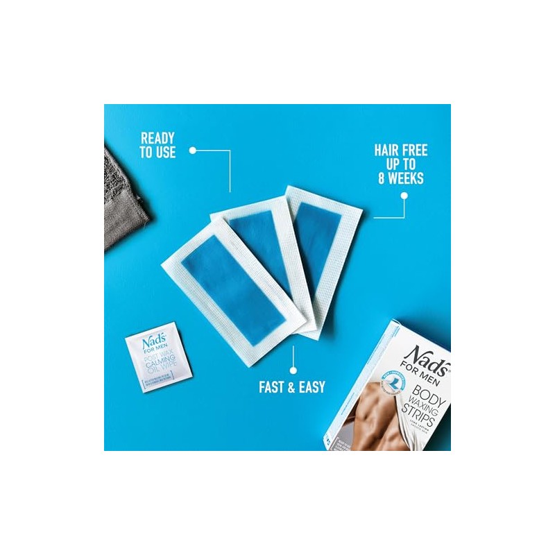 Nad's for Men Hair Removal Strips, 20 Count