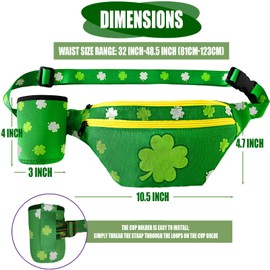 St Patricks Day Fanny Packs with Drink Holder Green Belt Bag Waist Bag St Patricks Day Accessories for Women Men