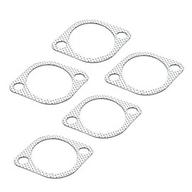 Exhaust Pipe Gasket, 5-Piece 3 Inch Ceramic Exhaust Pipe Metal Seal with Reinforced Ring 76 Inch Downpipe (3 Inches), Default