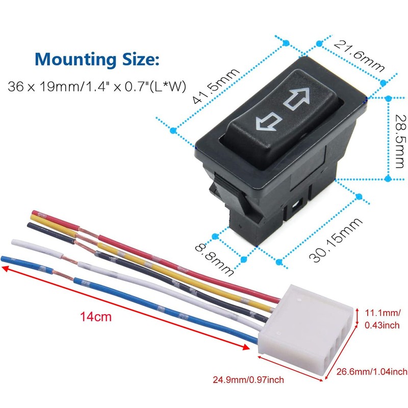 Gebildet 2 Pieces Universal 5-Pin Car Window Switch, Car Control