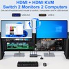 8K@60Hz HDMI KVM Switch 2 Monitors 2 Computers, with 4