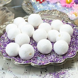 Meyer Imports White - Spun Cotton Balls - Set of 10-6-100-0200 Decorated, Mounted, Painted and Glittered!