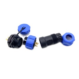 SP17 3-Pin Connection Plug Aviation Plug, IP68 Male Plug and Female Socket Cable Connector 3 Pin Mounting on the Rear Nut Aviation Plug 500 V 10 A