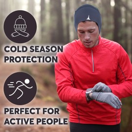 Skull Cap Helmet Liner Running Beanie - Ultimate Thermal Retention and Performance Moisture Wicking. Fits Under Helmets Gray