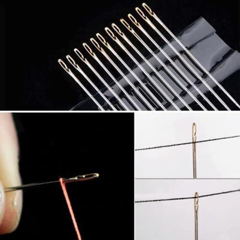 Ahvqevn Self Threading Needles for Hand Sewing Machine Needles for