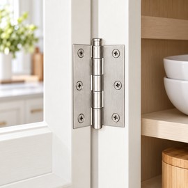 Stainless Steel Door Hinges 1/2/3/4 Inch – Universal Furniture Cabinet Drawer Hinge Connectors for Home Hardware Repair