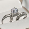 925 Sterling Silver Diamond Ring Electroplated True Gold Zircon Diamond