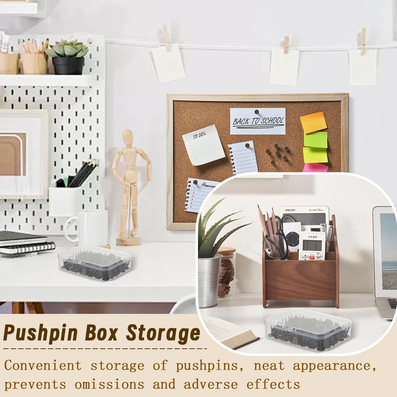 200 PCS Thumb Tacks for Wall, LPZNUYVC 7/16 Inch Decorative