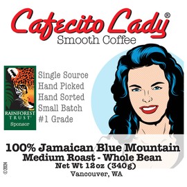 100% Jamaican Blue Mountain Medium Roast Ground Coffee - JACRA Certified - Cafecito Lady