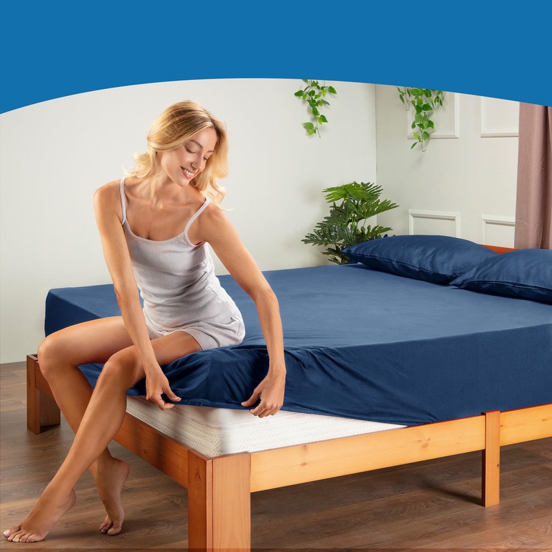 Small Double Fitted Sheet for Size 120x190 cm in Blue