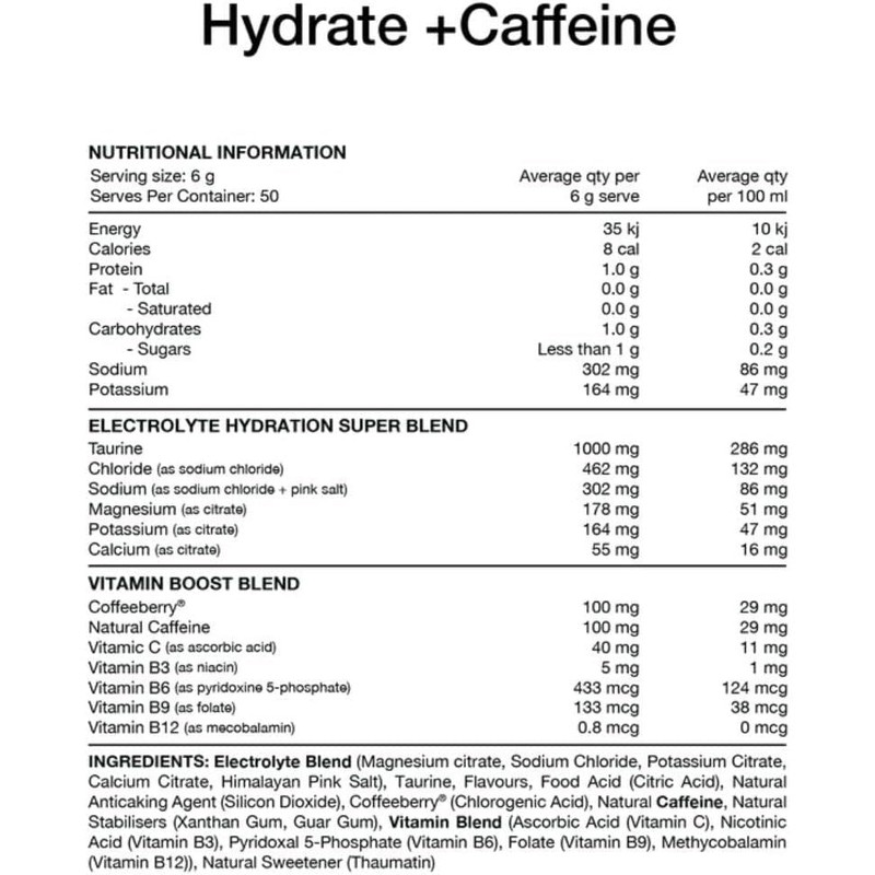 Switch Nutrition Hydrate + Caffeine Strawberry Burst 300g