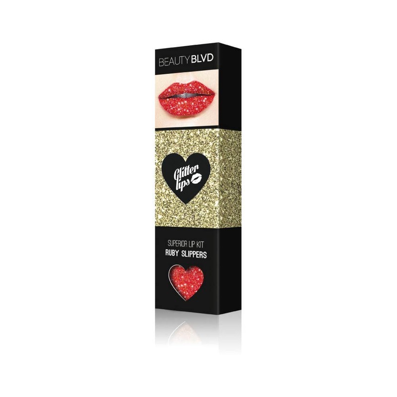 BEAUTYBLVD Glitter Lips, Cruelty Free Lip Kit - Ruby Slippers