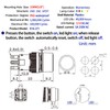 16MM Momentary Push Button Switch 12VDC LED Light Round Head
