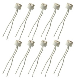 Glo-shine Mr16 Mr11 Gu5.3 Ceramic Lamp Socket,Connector Base Socket Adapter with Wire for LED Halogen CFL Bulb(10pcs)
