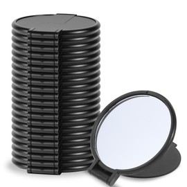 DIVINA VITAE 24Pcs Small Compact Mirror 2.36 Inch Mini Mirror Bulk Round Makeup Mirrors for Purse, Folding Pocket Mirrors for Women Travel Daily Use(Black)