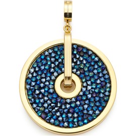 JEWELS BY LEONARDO Clip & Mix Blanca Pendant Necklace Pendant Gold-Coloured Stainless Steel Iridescent Glass Crystals in Dark Blue and Black, Jewellery Gift for Women, 024371, Stainless Steel, No