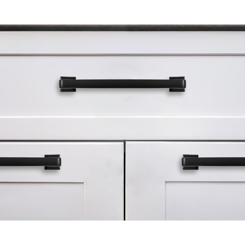 khtumeware 6 Pack Matte Black Cabinet Pulls, 8-3/4 Inch(224mm) Hole