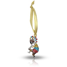 Kokopelli Bedazzled Crystal Holiday Ornament - Bling Charm Southwestern Christmas Ornament (Multi)