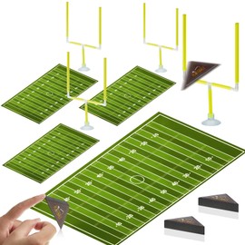 12 Pcs Mini Flick Football Games Football Cake Decorations Mini Table Top Sports Games with Foam Footballs Goal Post and Cards Finger Toys Office Indoor Sports Party Supplies Birthday Gifts(Yellow)
