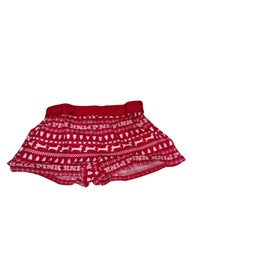 Victoria's Secret Pink Flannel Relaxed Pajama Sleep Boxy Short Color Red Christmas Print New (Red Christmas Print, Large)